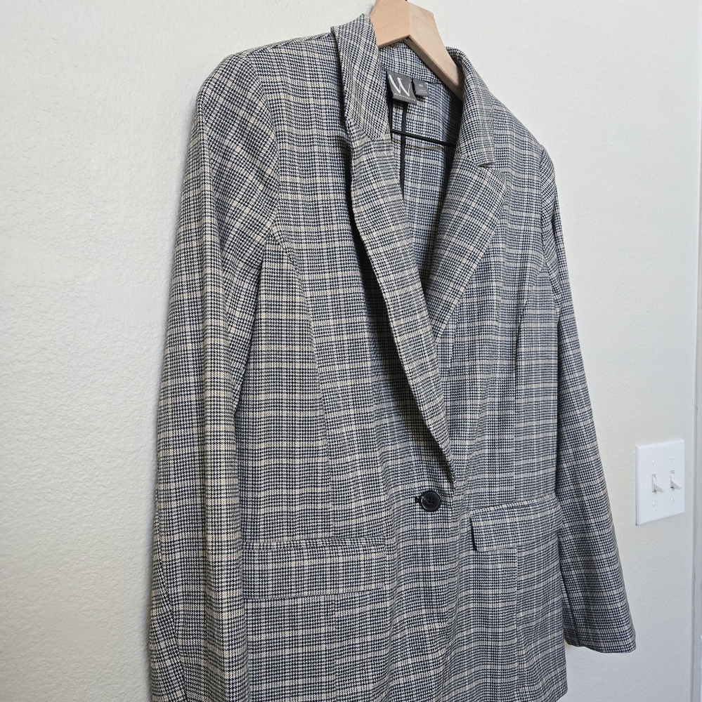 Plaid Long Blazer Jacket size XS - Picture 2 of 15